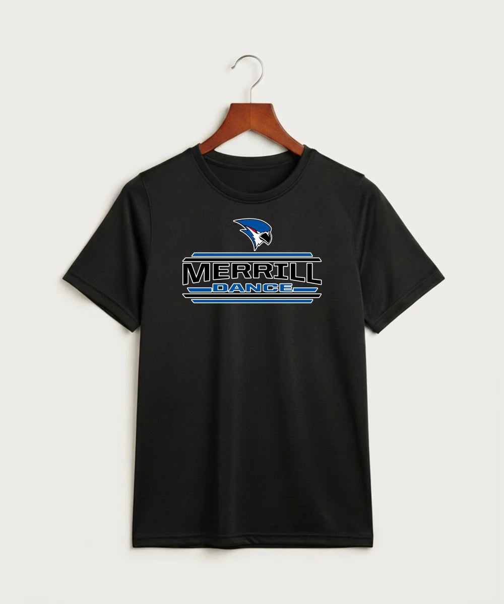 Merrill Dance and Cheer - Black Nike Youth Swoosh Sleeve rLegend Tee NKDX8787