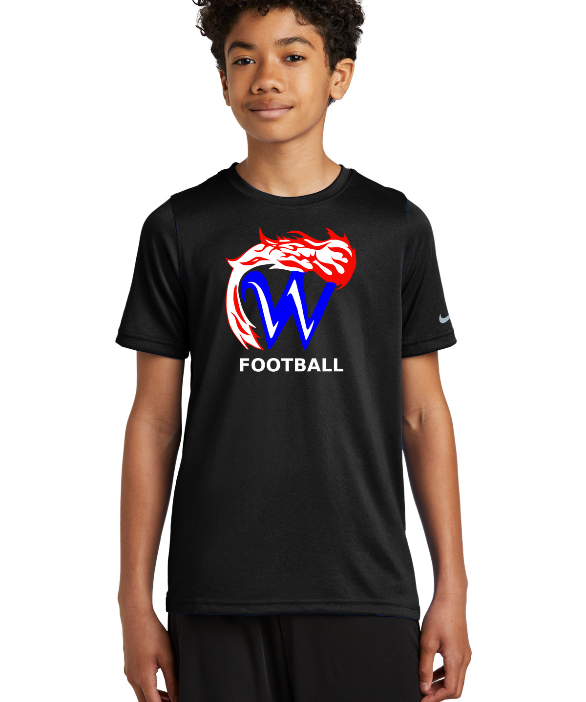 Waupaca High School Football - Black Nike Youth Swoosh Sleeve rLegend Tee NKDX8787