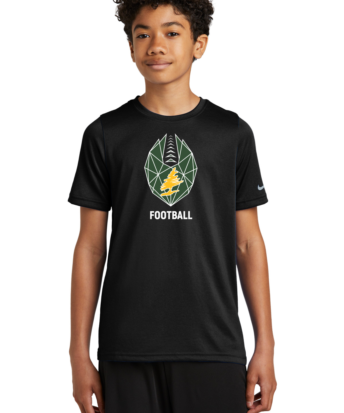 DC Everest Middle School Football — example store - Black Nike Youth Swoosh Sleeve rLegend Tee NKDX8787