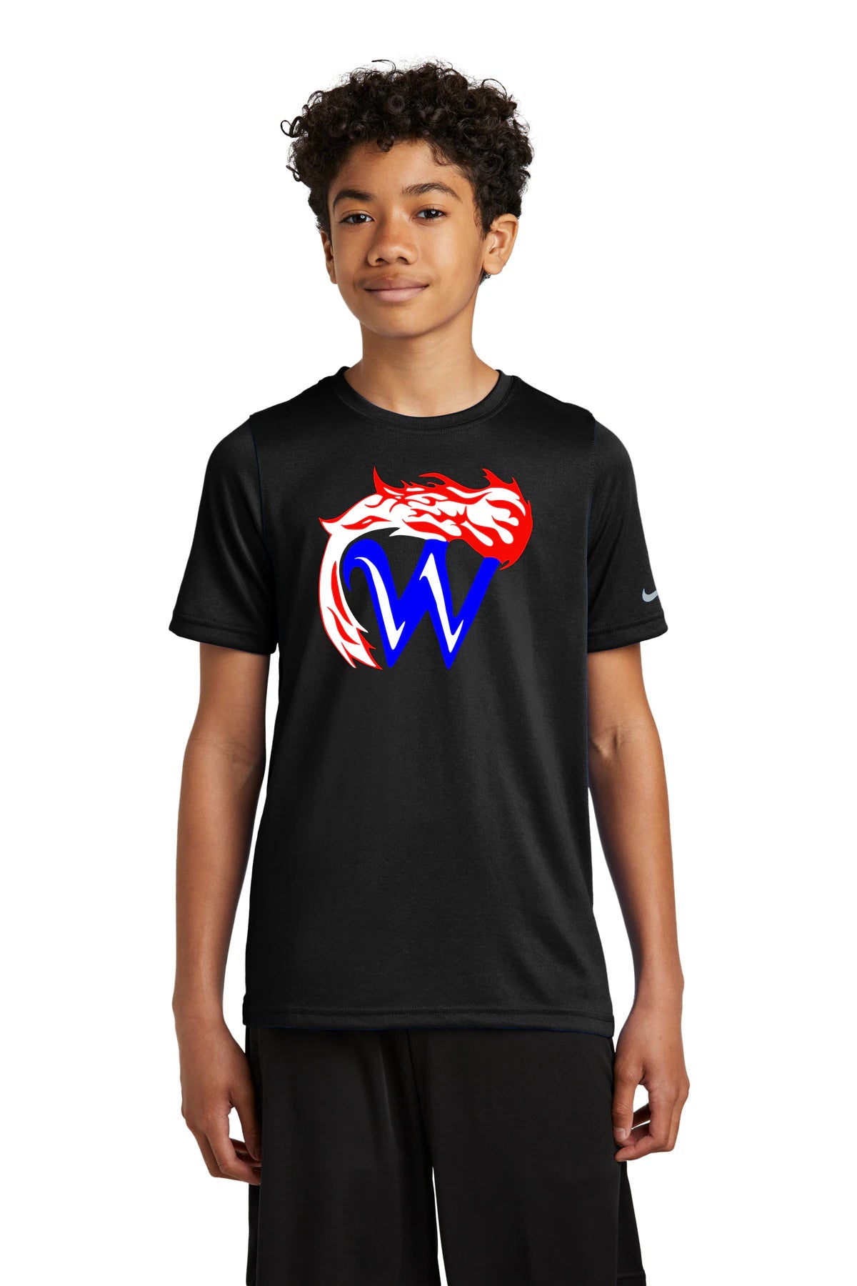 Waupaca High School football_boys - Black Nike Youth Swoosh Sleeve rLegend Tee NKDX8787