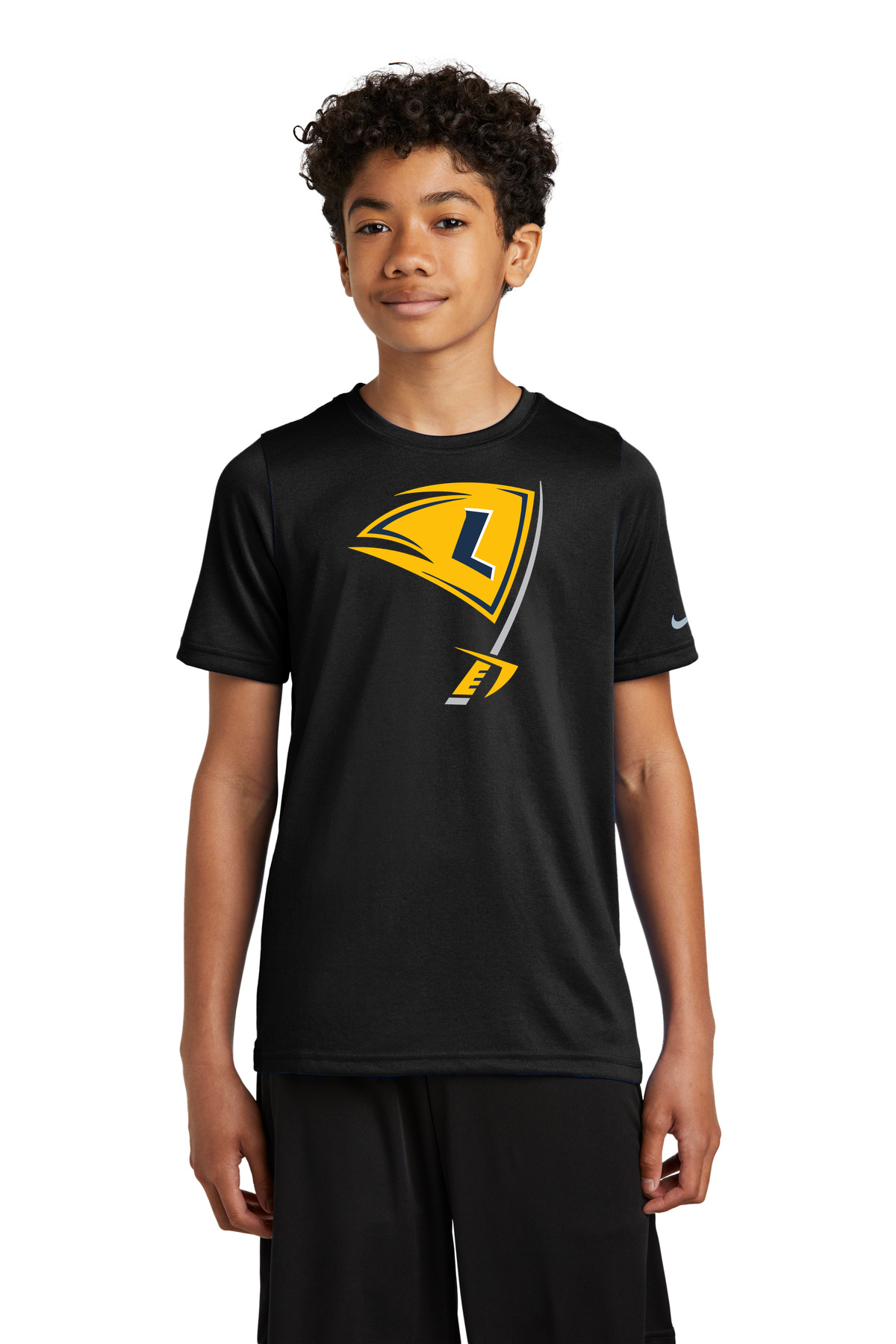Howard Lake-Waverly-Winsted Football - Black Nike Youth Swoosh Sleeve rLegend Tee NKDX8787