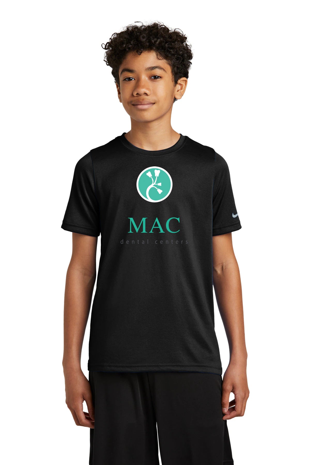 Mac Dental Business - Black Nike Youth Swoosh Sleeve rLegend Tee NKDX8787