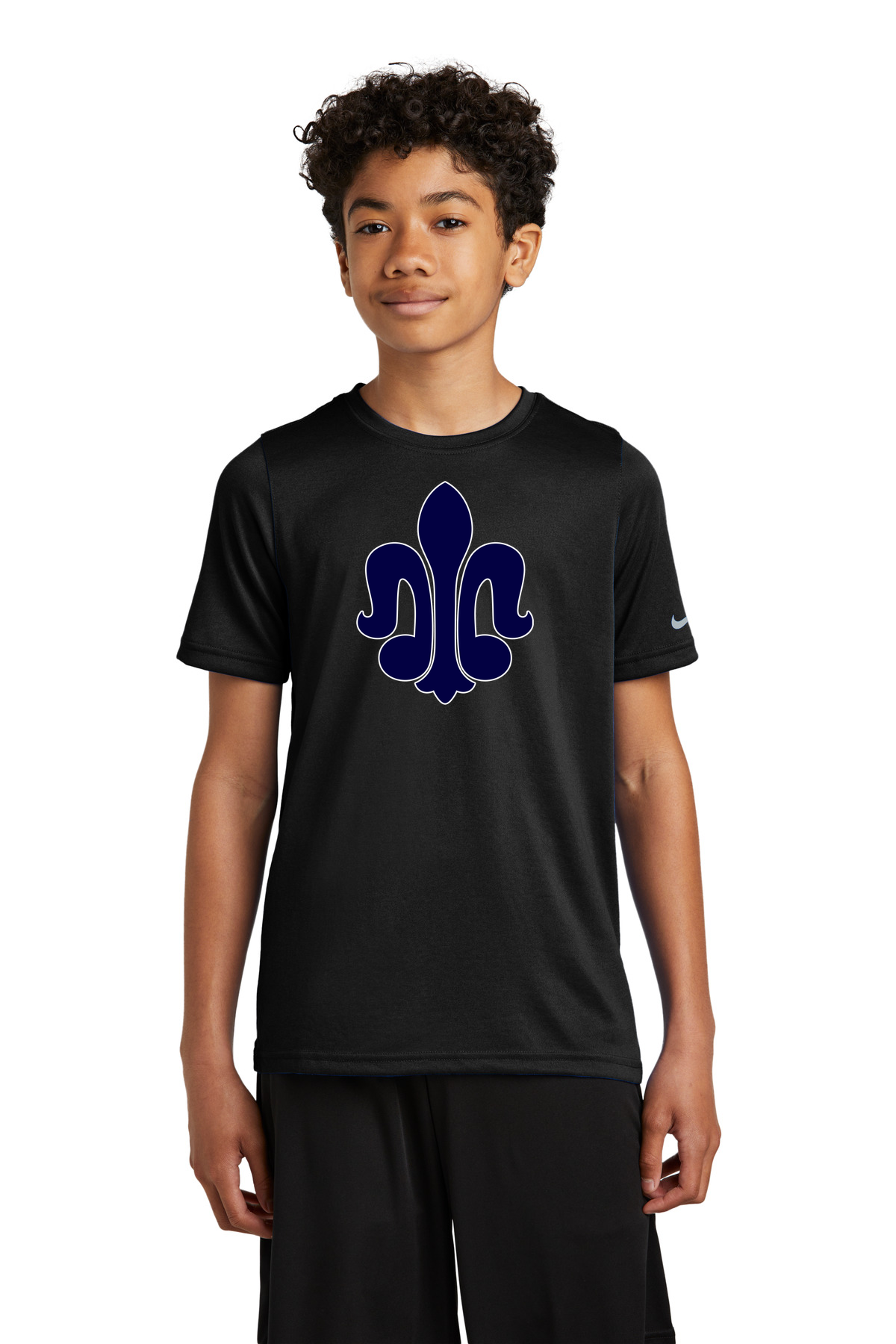 St. Peter Athletics - Black Nike Youth Swoosh Sleeve rLegend Tee NKDX8787
