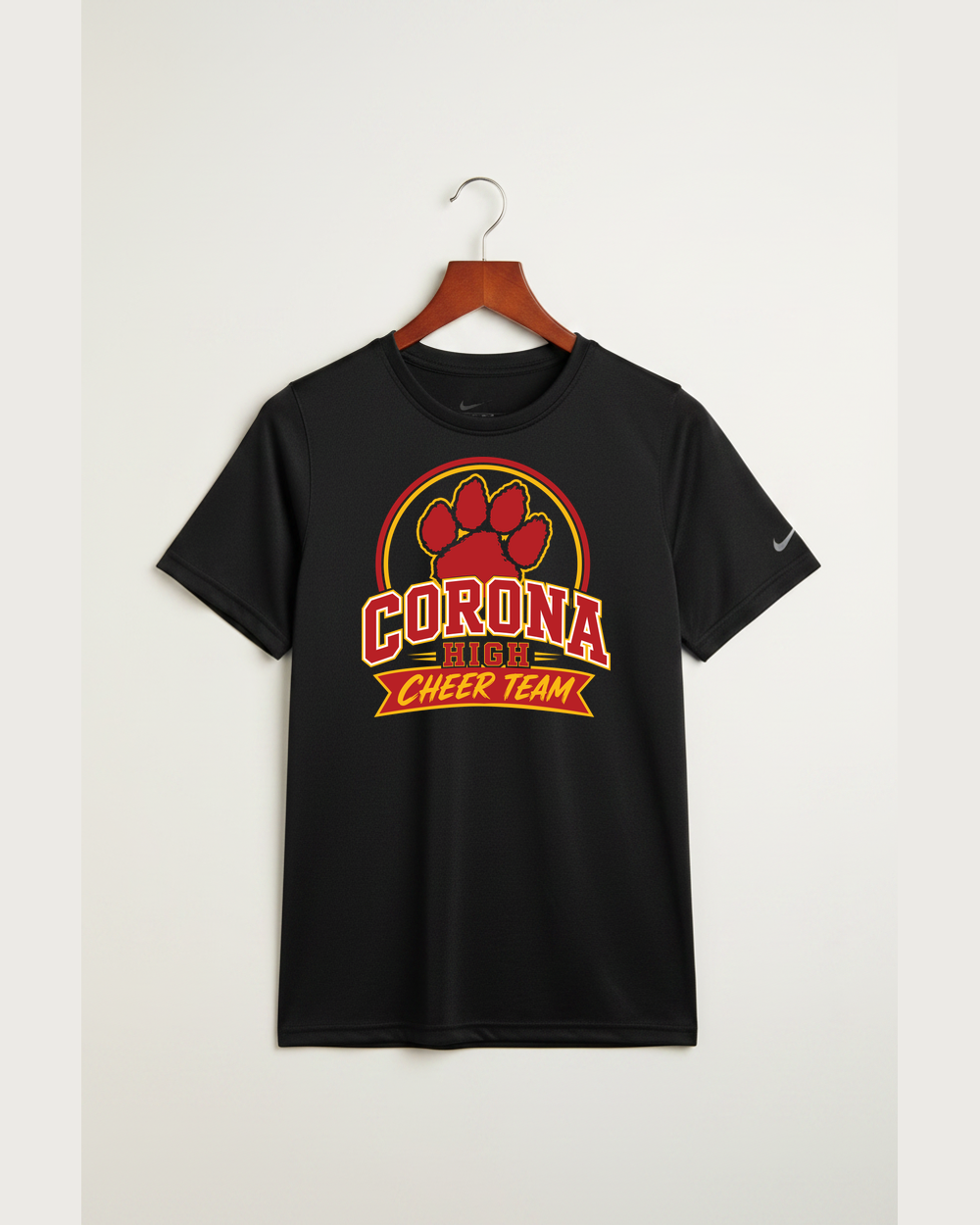 Corona Senior High School Cheer - Black Nike Youth Swoosh Sleeve rLegend Tee NKDX8787
