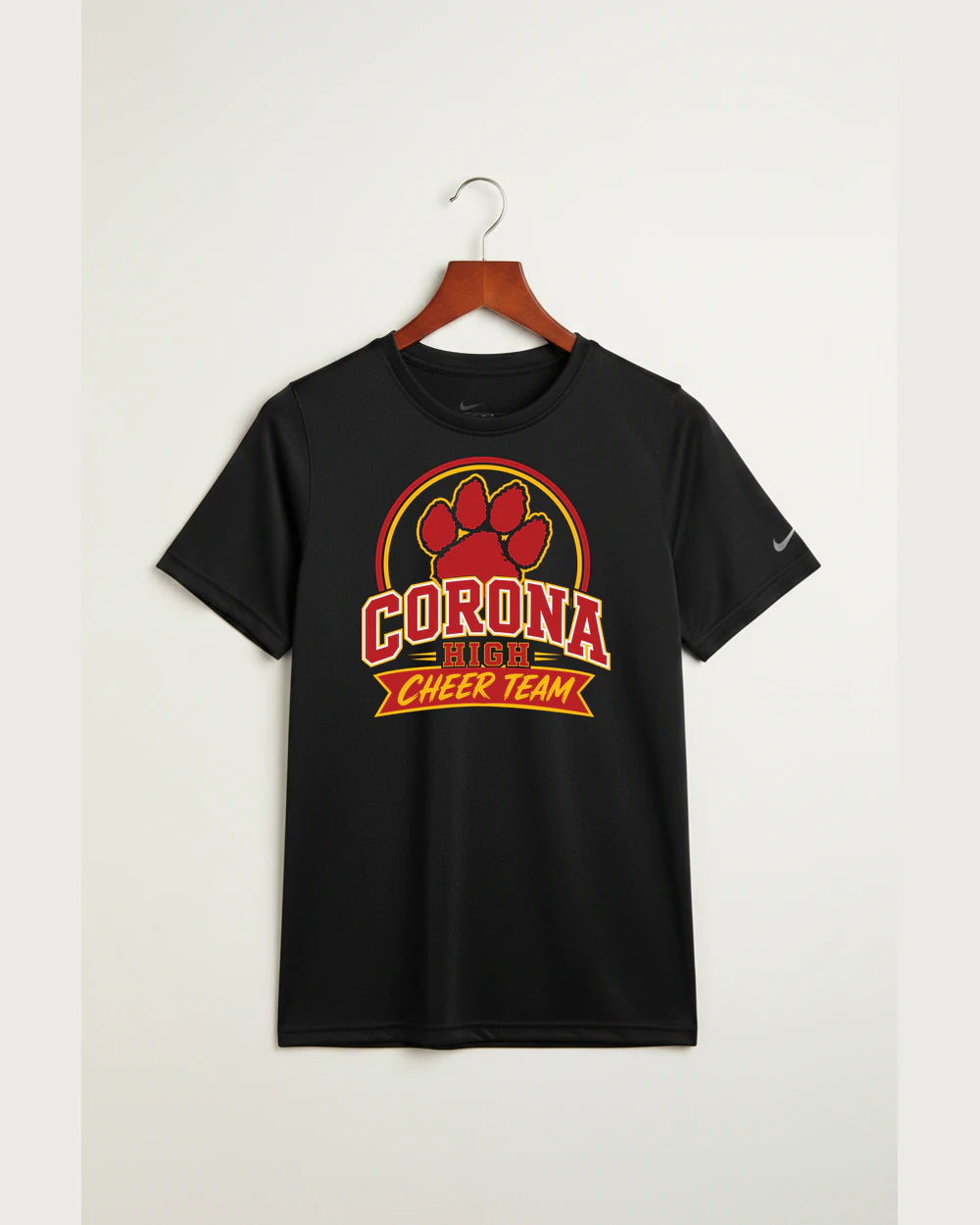 Corona Senior High School Cheer - Black Nike Youth Swoosh Sleeve rLegend Tee NKDX8787