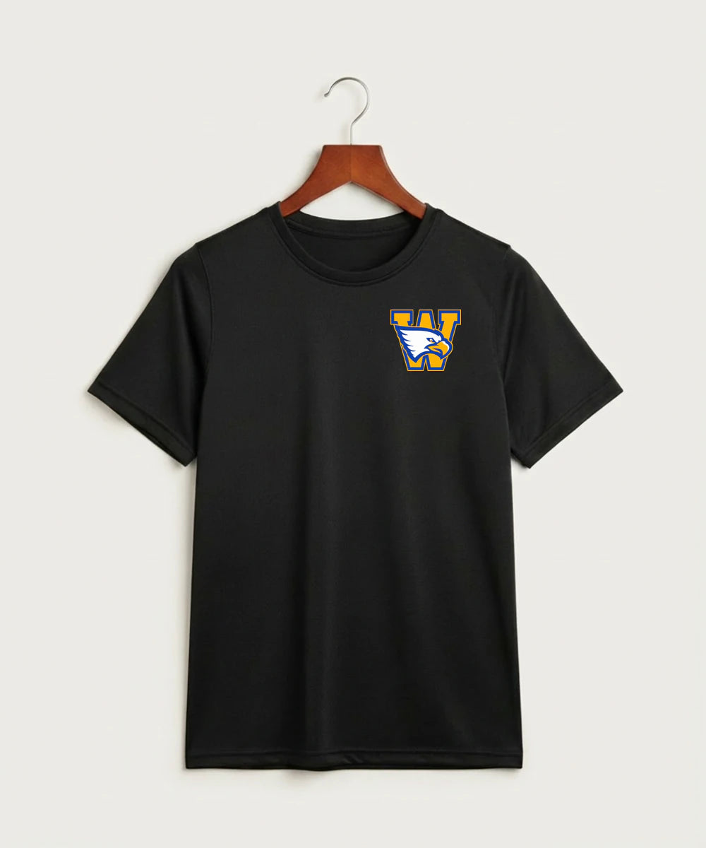 Windom Area High School Volleyball (Girls) - Black Nike Youth Swoosh Sleeve rLegend Tee NKDX8787