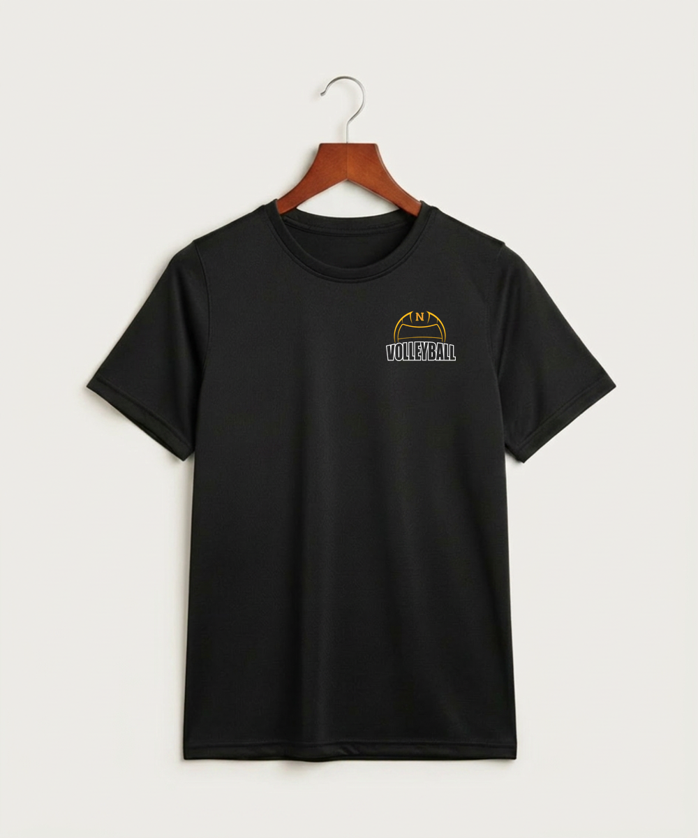 Nevis High School Volleyball (Girls) - Black Nike Youth Swoosh Sleeve rLegend Tee NKDX8787