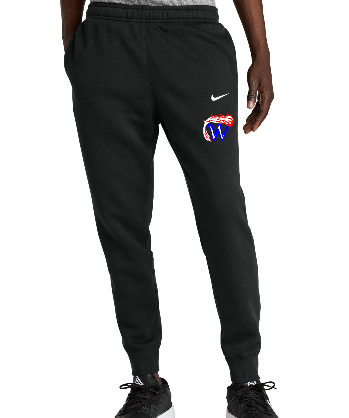 Waupaca High School football_boys - Black Nike Club Fleece Jogger NKHM8045