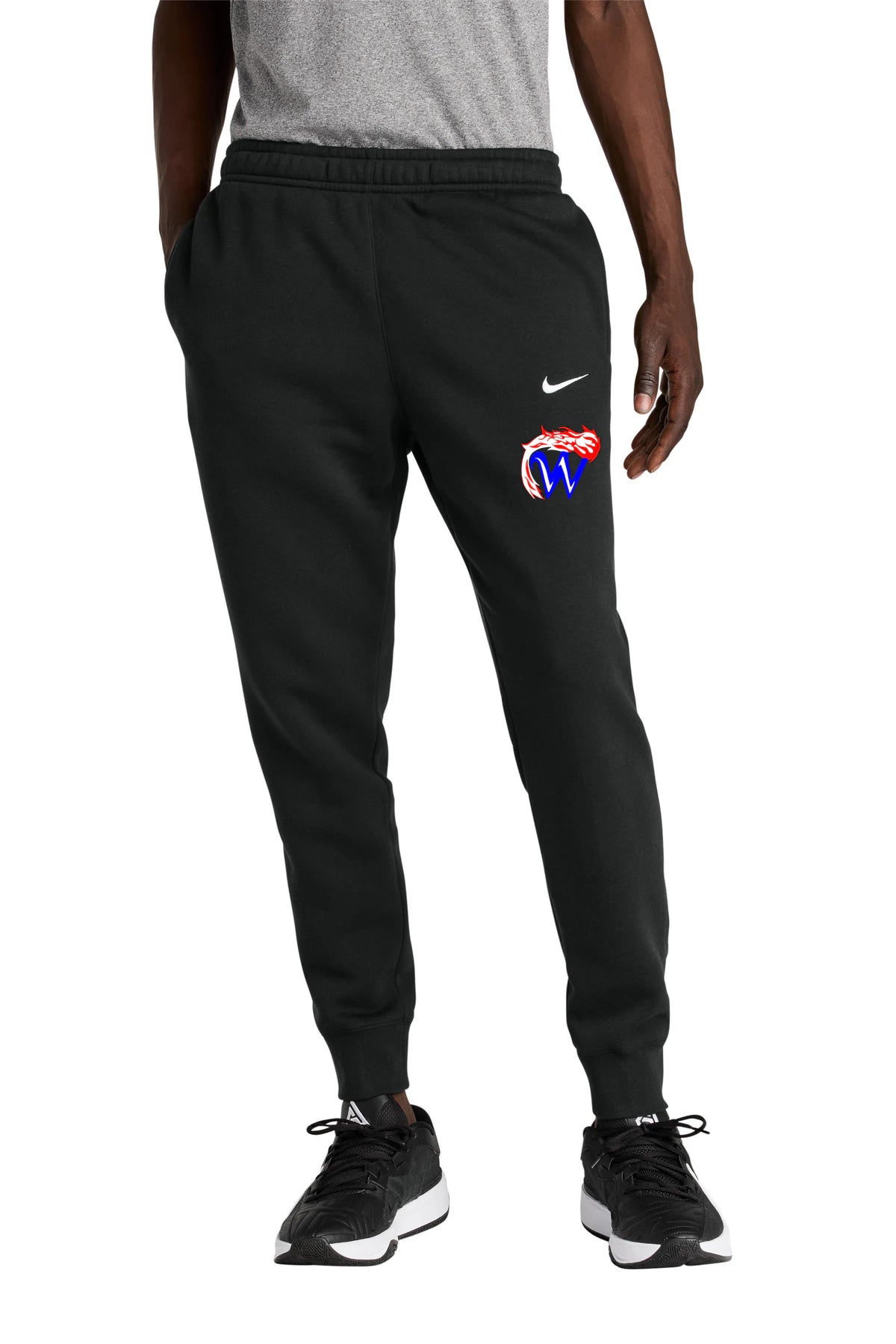 Waupaca High School football_boys - Black Nike Club Fleece Jogger NKHM8045