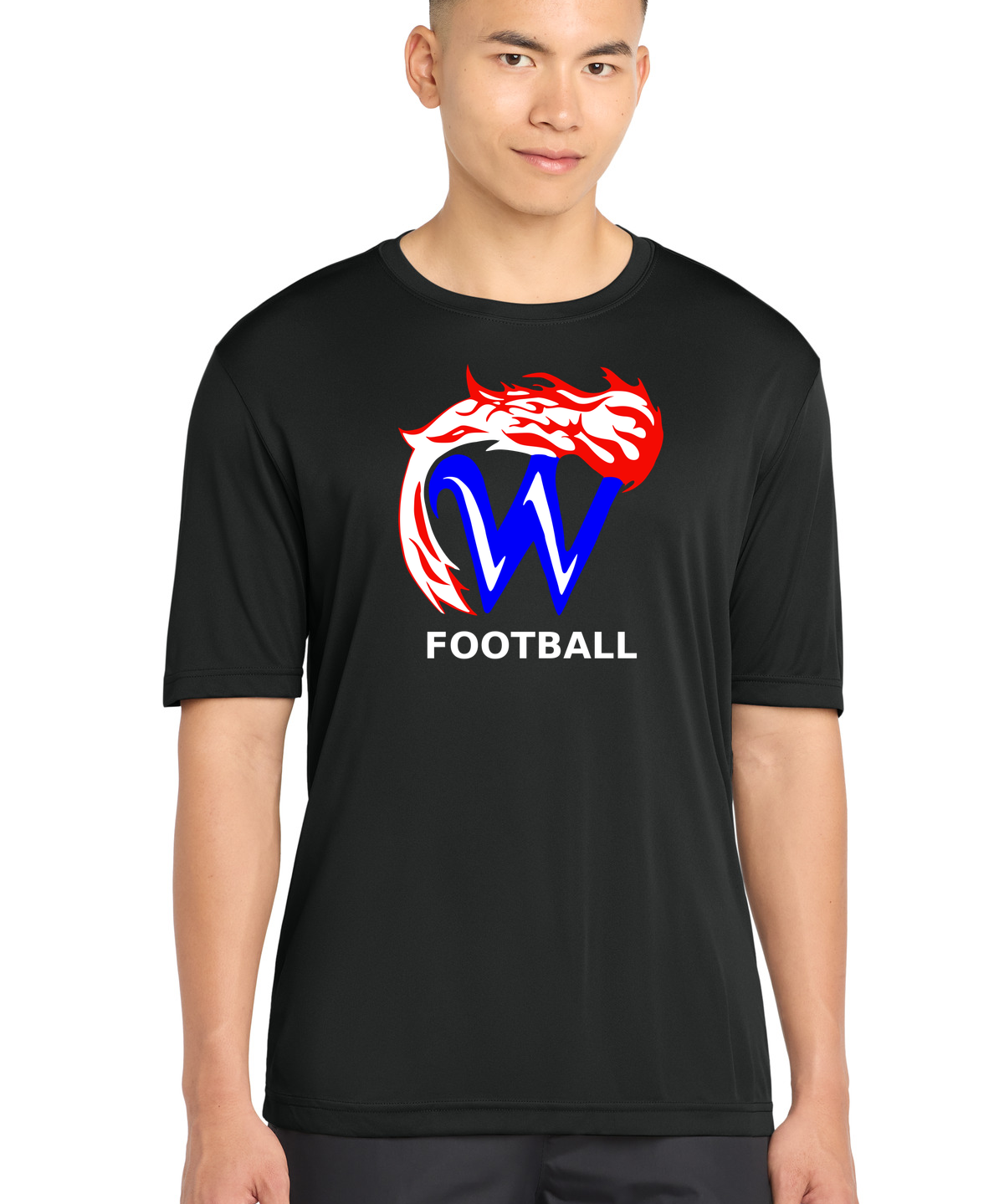 Waupaca High School Football - Black Sport-Tek PosiCharge Competitor Tee. ST350