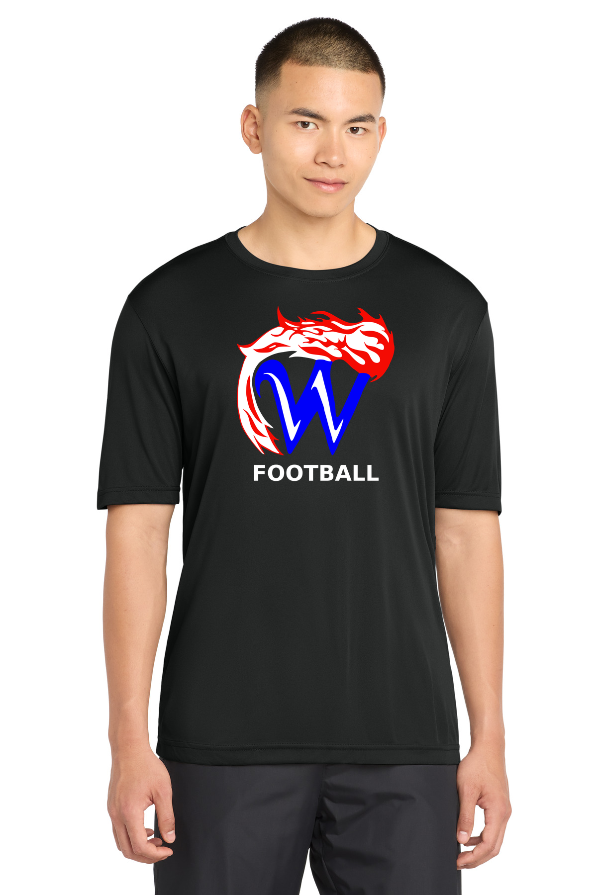 Waupaca High School Football - Black Sport-Tek PosiCharge Competitor Tee. ST350
