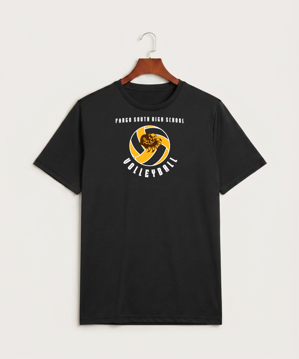 Fargo South High School Volleyball (Girls) - Black Sport-Tek PosiCharge Competitor Tee. ST350