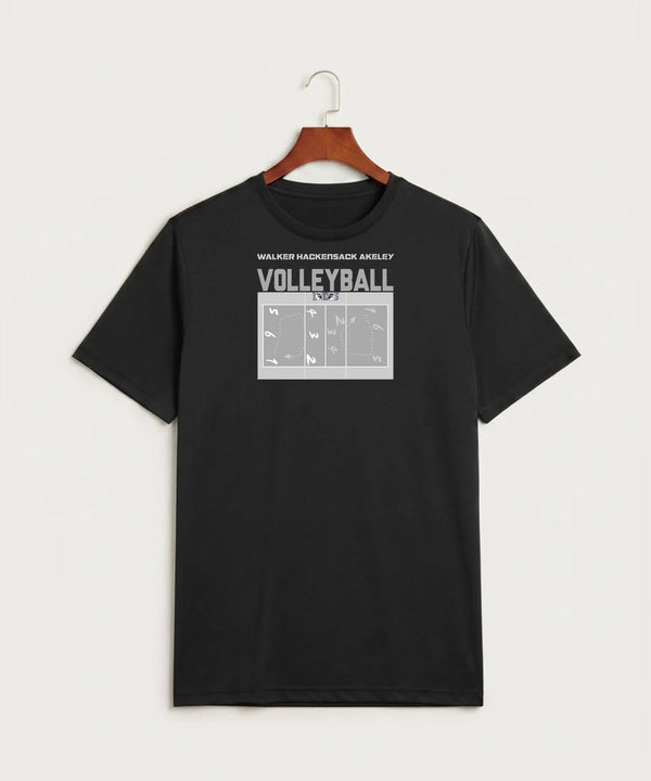Walker Hackensack Akeley Volleyball (Girls) - Black Sport-Tek PosiCharge Competitor Tee. ST350