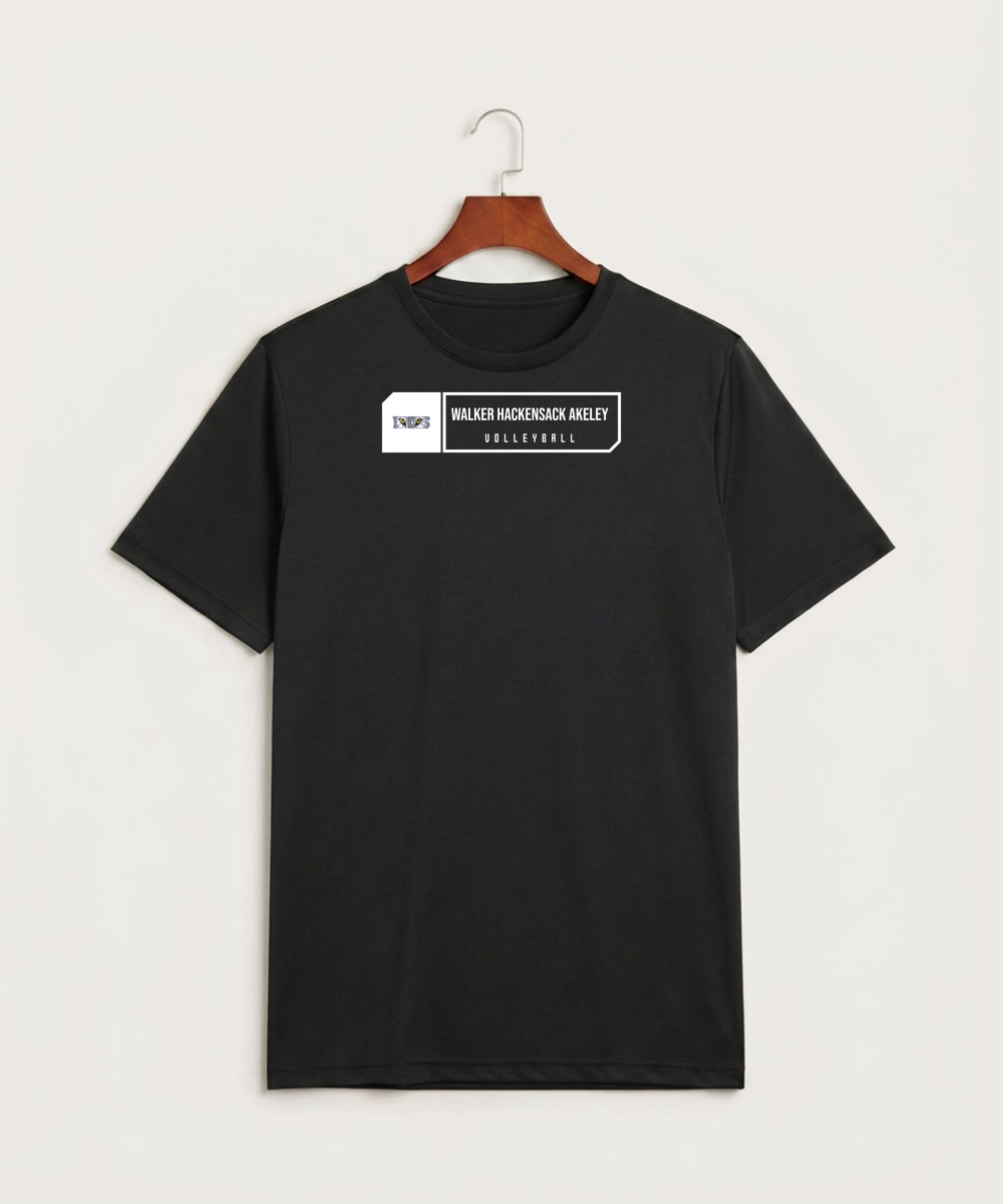 Walker Hackensack Akeley Volleyball (Girls) - Black Sport-Tek PosiCharge Competitor Tee. ST350