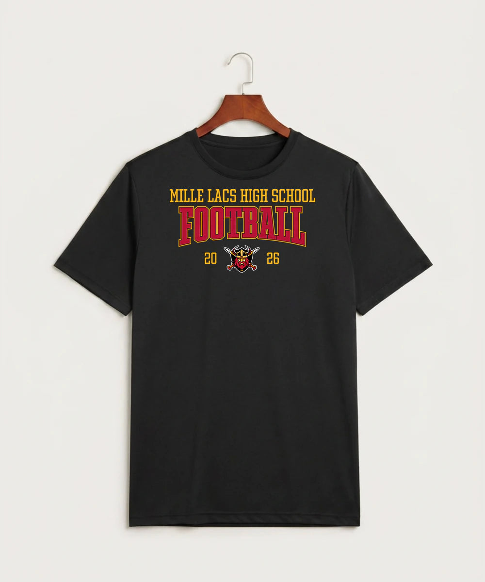 Mille Lacs High School Football (Boys) - Black Sport-Tek PosiCharge Competitor Tee. ST350