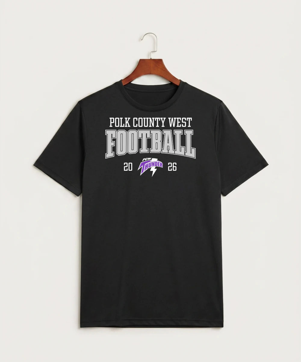 Polk County West Football (Boys) - Black Sport-Tek PosiCharge Competitor Tee. ST350