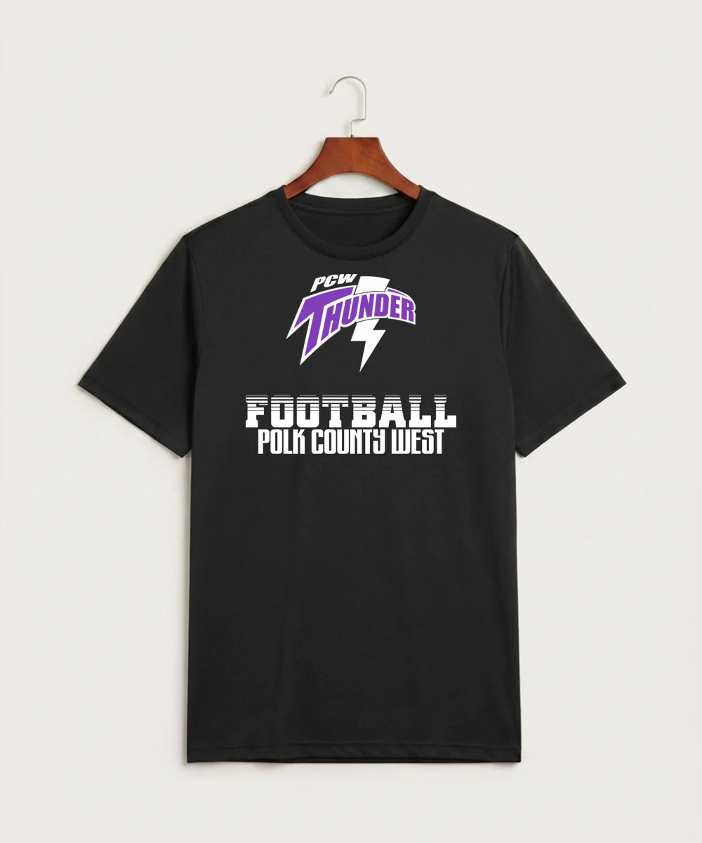 Polk County West Football (Boys) - Black Sport-Tek PosiCharge Competitor Tee. ST350