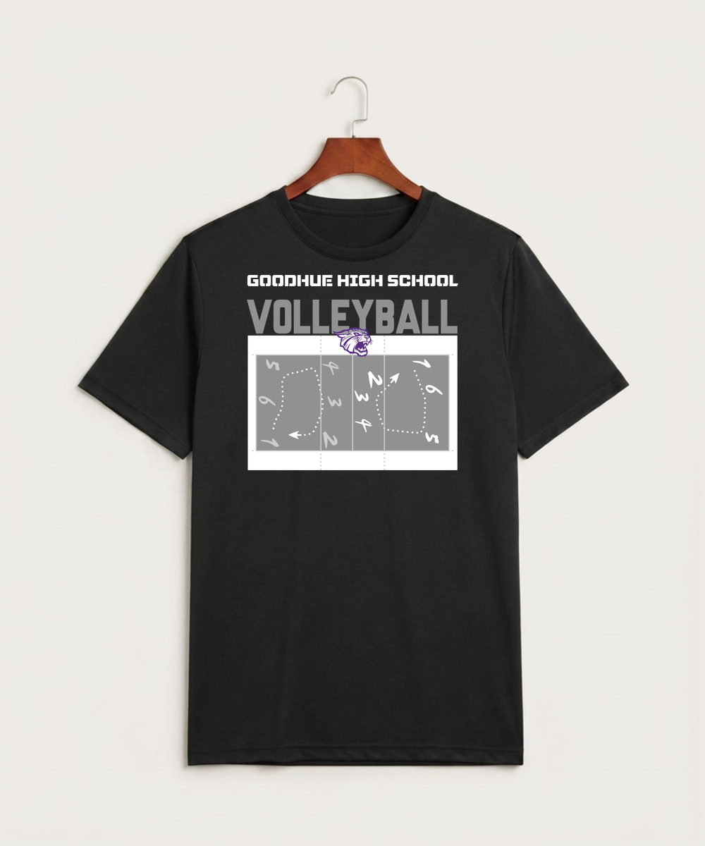 Goodhue High School Volleyball (Girls) - Black Sport-Tek PosiCharge Competitor Tee. ST350