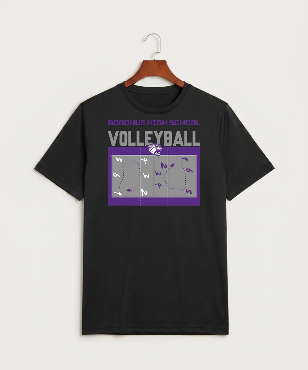 Goodhue High School Volleyball (Girls) - Black Sport-Tek PosiCharge Competitor Tee. ST350