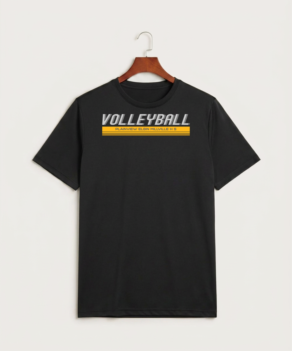 Plainview Elgin Millville H S Volleyball (Girls) - Black Sport-Tek PosiCharge Competitor Tee. ST350