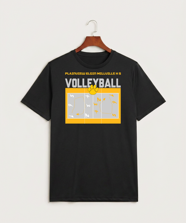 Plainview Elgin Millville H S Volleyball (Girls) - Black Sport-Tek PosiCharge Competitor Tee. ST350