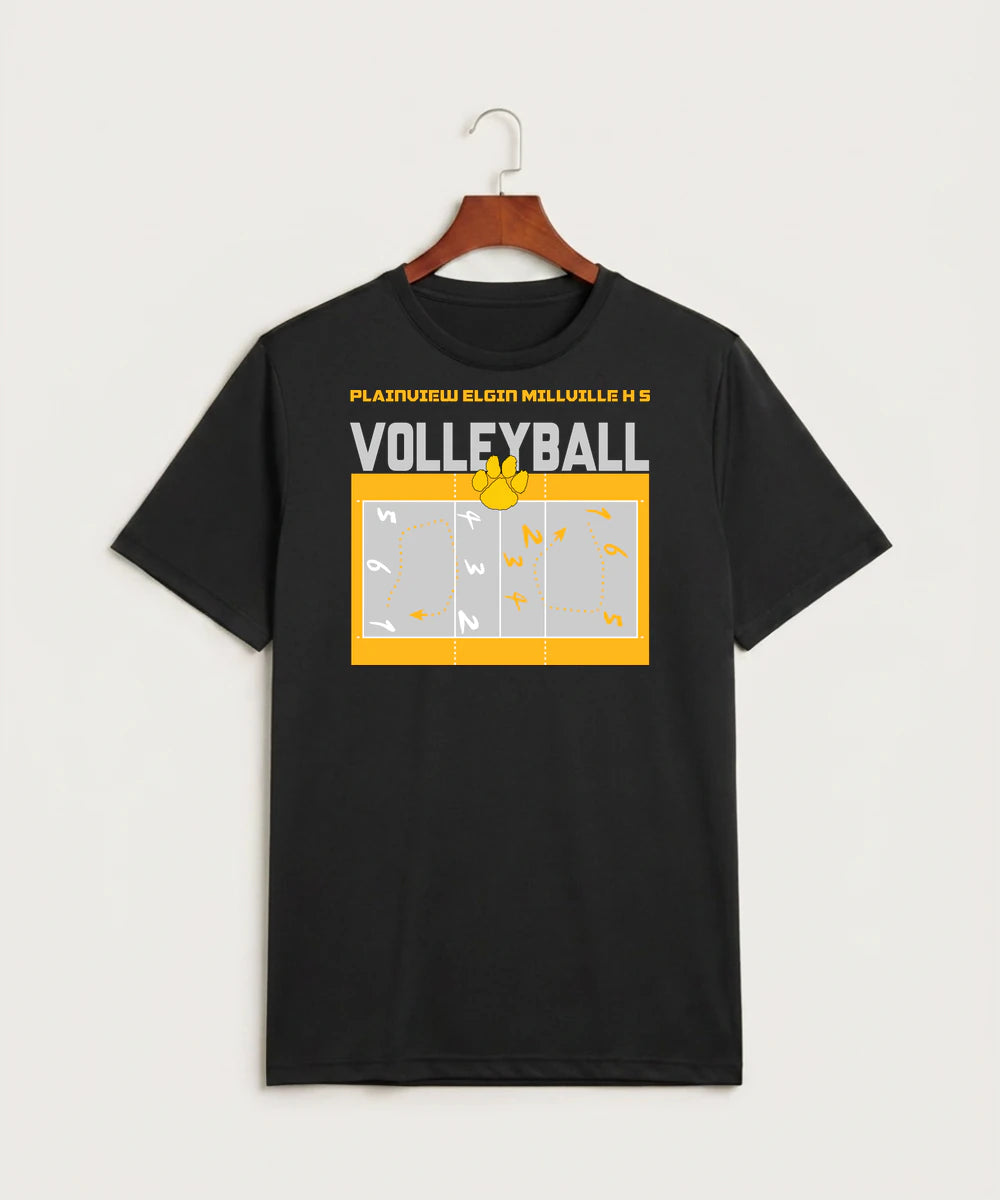 Plainview Elgin Millville H S Volleyball (Girls) - Black Sport-Tek PosiCharge Competitor Tee. ST350
