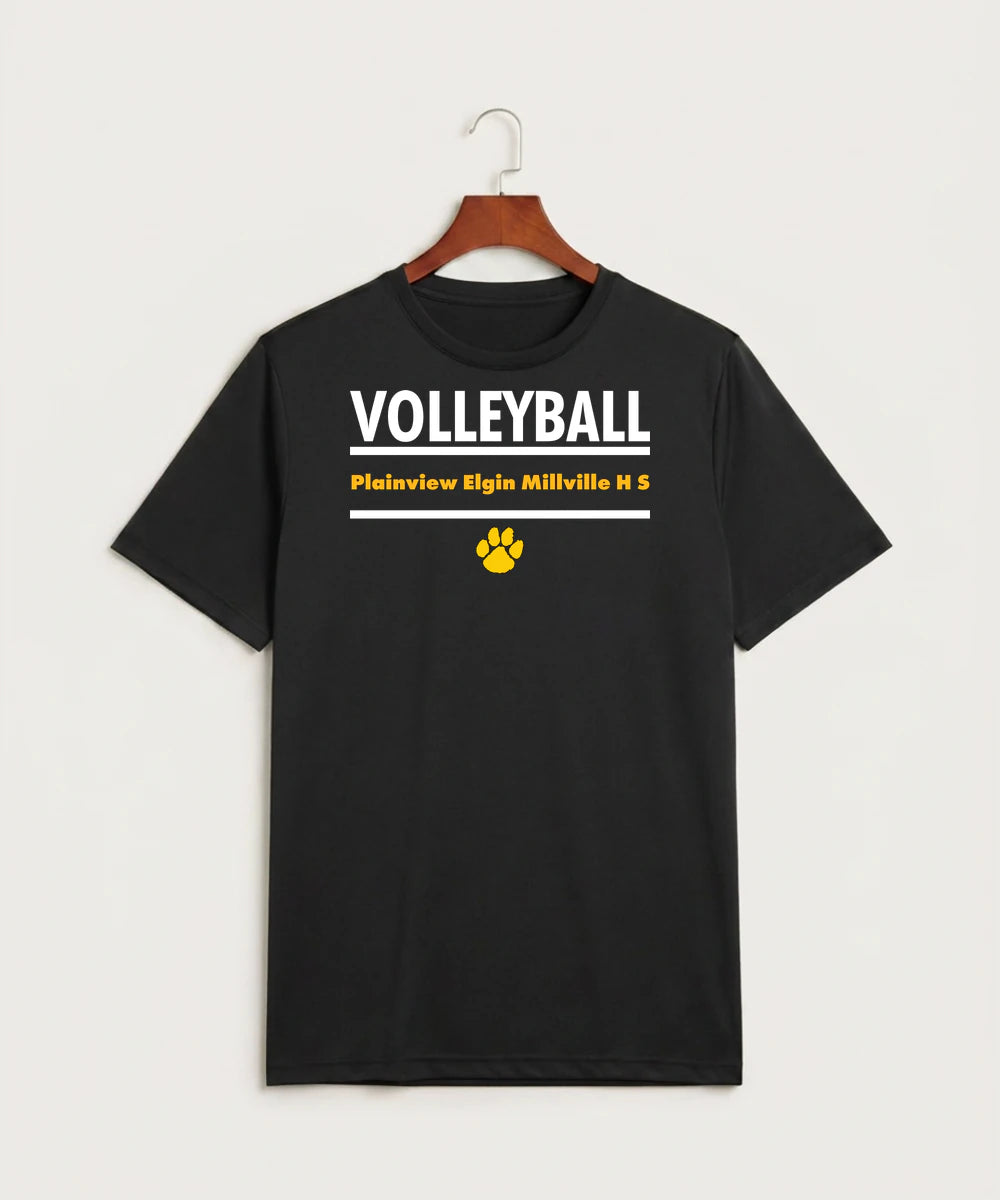 Plainview Elgin Millville H S Volleyball (Girls) - Black Sport-Tek PosiCharge Competitor Tee. ST350