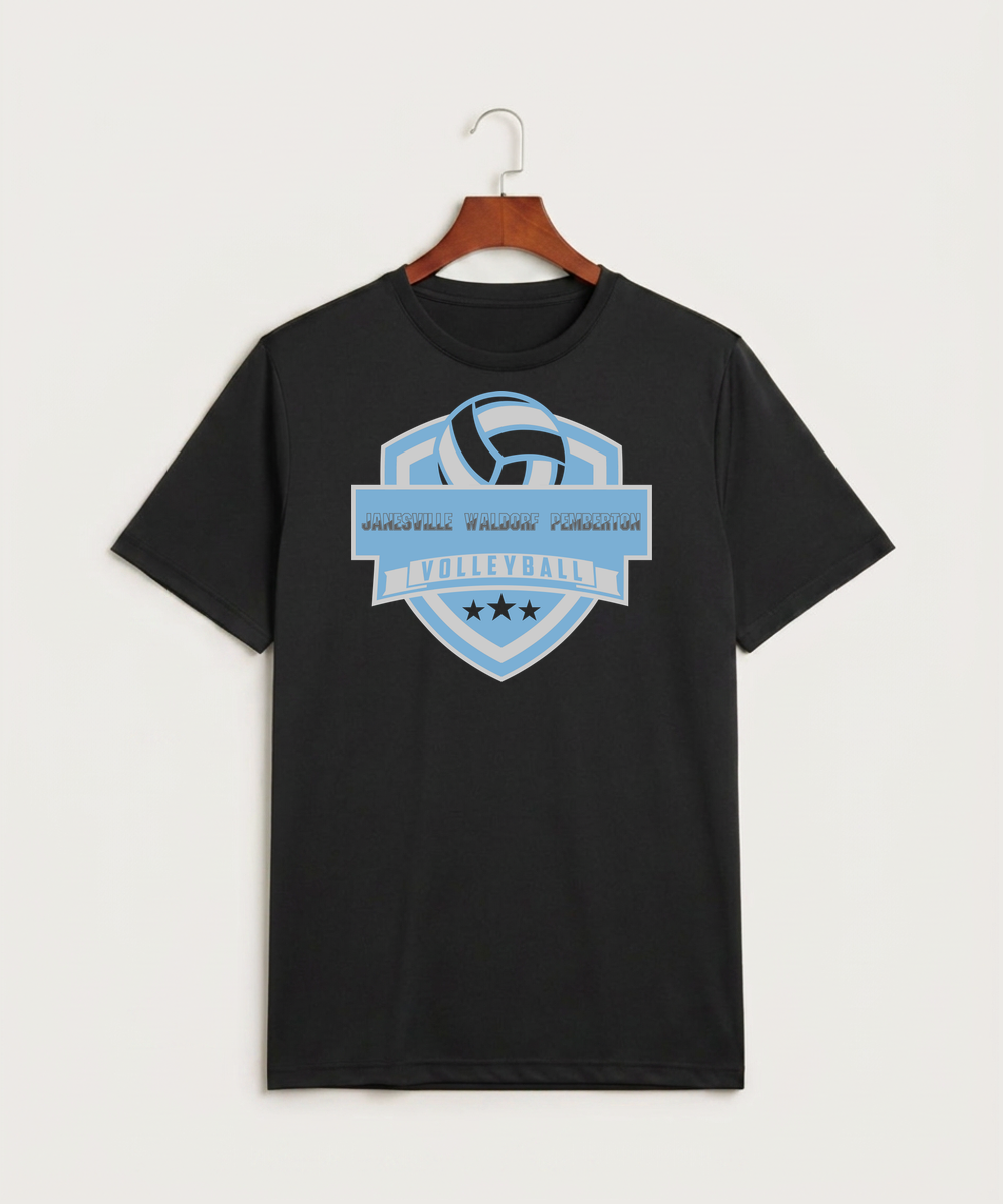Janesville Waldorf Pemberton Volleyball (Girls) - Black Sport-Tek PosiCharge Competitor Tee. ST350