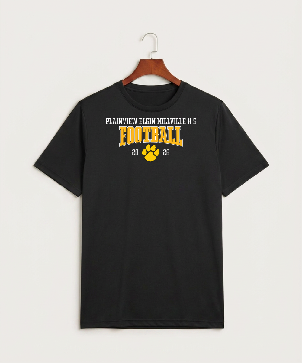 Plainview Elgin Millville H S Football (Boys) - Black Sport-Tek PosiCharge Competitor Tee. ST350