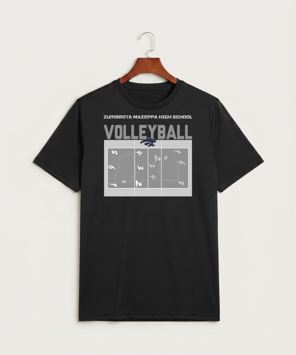 Zumbrota Mazeppa High School Volleyball (Girls) - Black Sport-Tek PosiCharge Competitor Tee. ST350