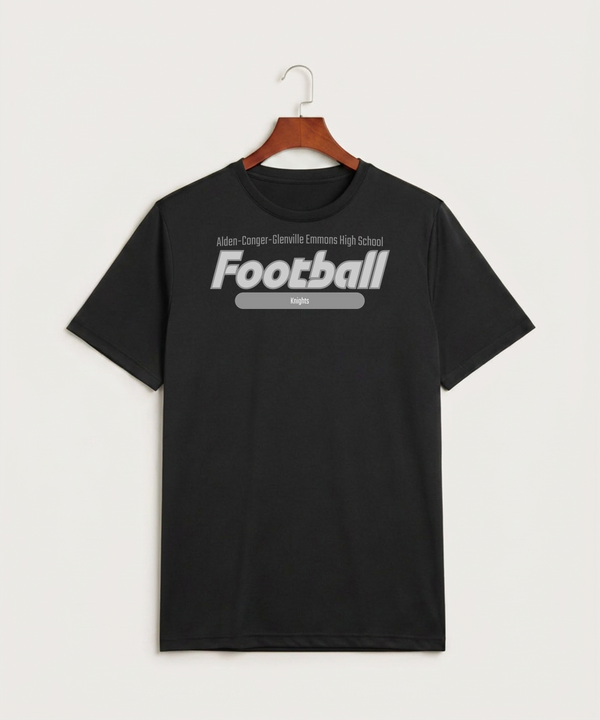 Alden-Conger-Glenville Emmons High School Football (Boys) - Black Sport-Tek PosiCharge Competitor Tee. ST350