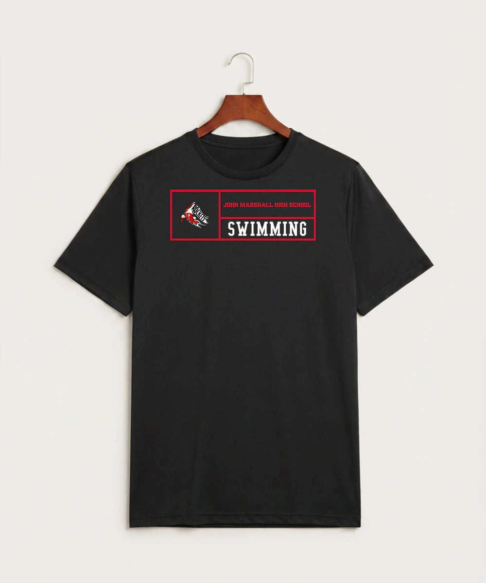 John Marshall High School Swim Dive Girls - Black Sport-Tek PosiCharge Competitor Tee. ST350