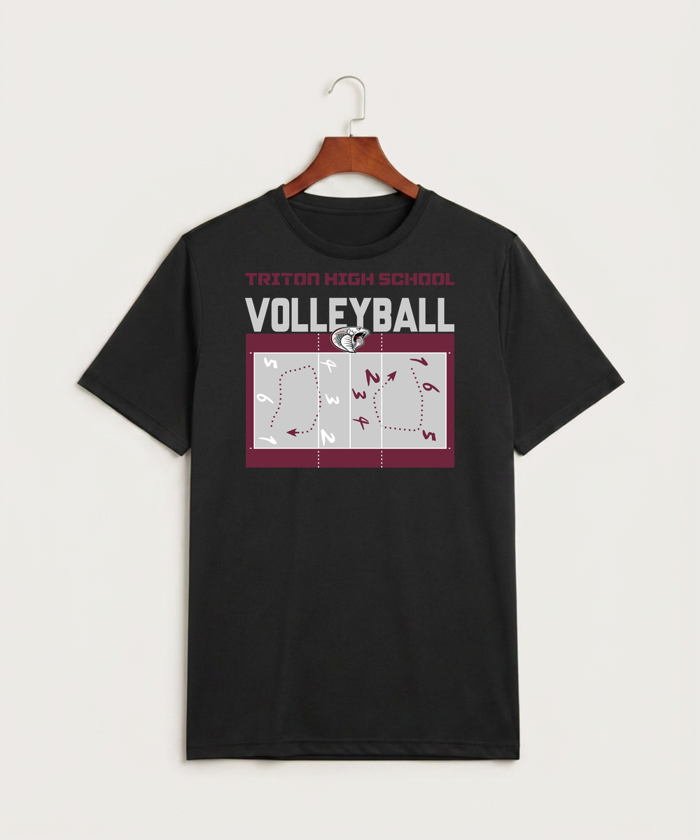 Triton High School Volleyball (Girls) - Black Sport-Tek PosiCharge Competitor Tee. ST350