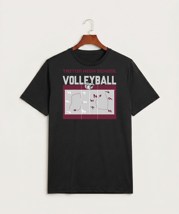 Triton High School Volleyball (Girls) - Black Sport-Tek PosiCharge Competitor Tee. ST350