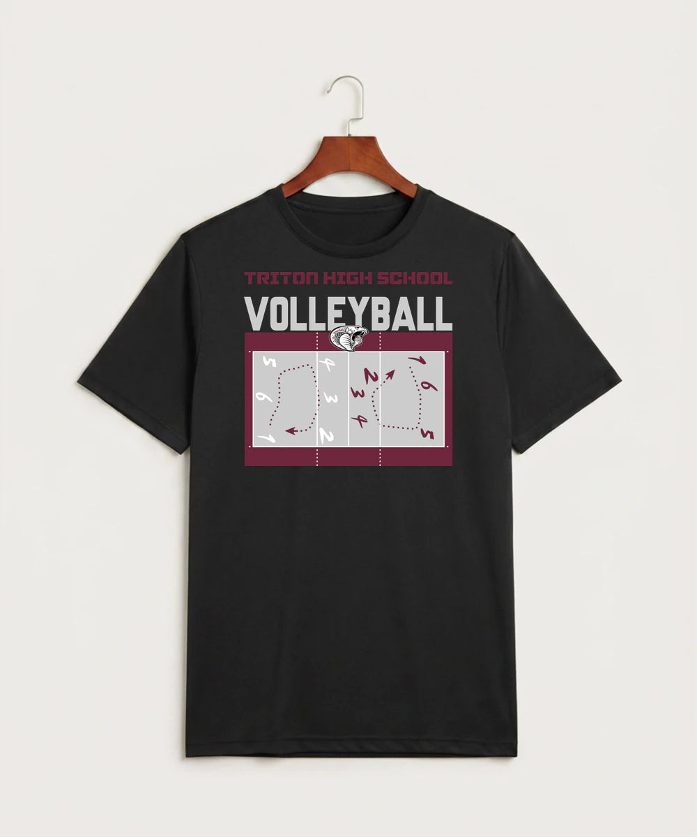 Triton High School Volleyball (Girls) - Black Sport-Tek PosiCharge Competitor Tee. ST350