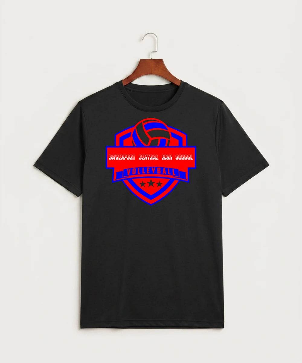Davenport Central High School Volleyball (Girls) - Black Sport-Tek PosiCharge Competitor Tee. ST350