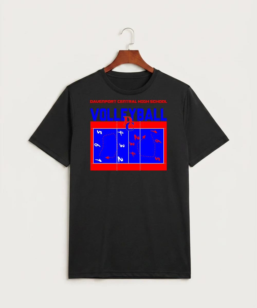 Davenport Central High School Volleyball (Girls) - Black Sport-Tek PosiCharge Competitor Tee. ST350