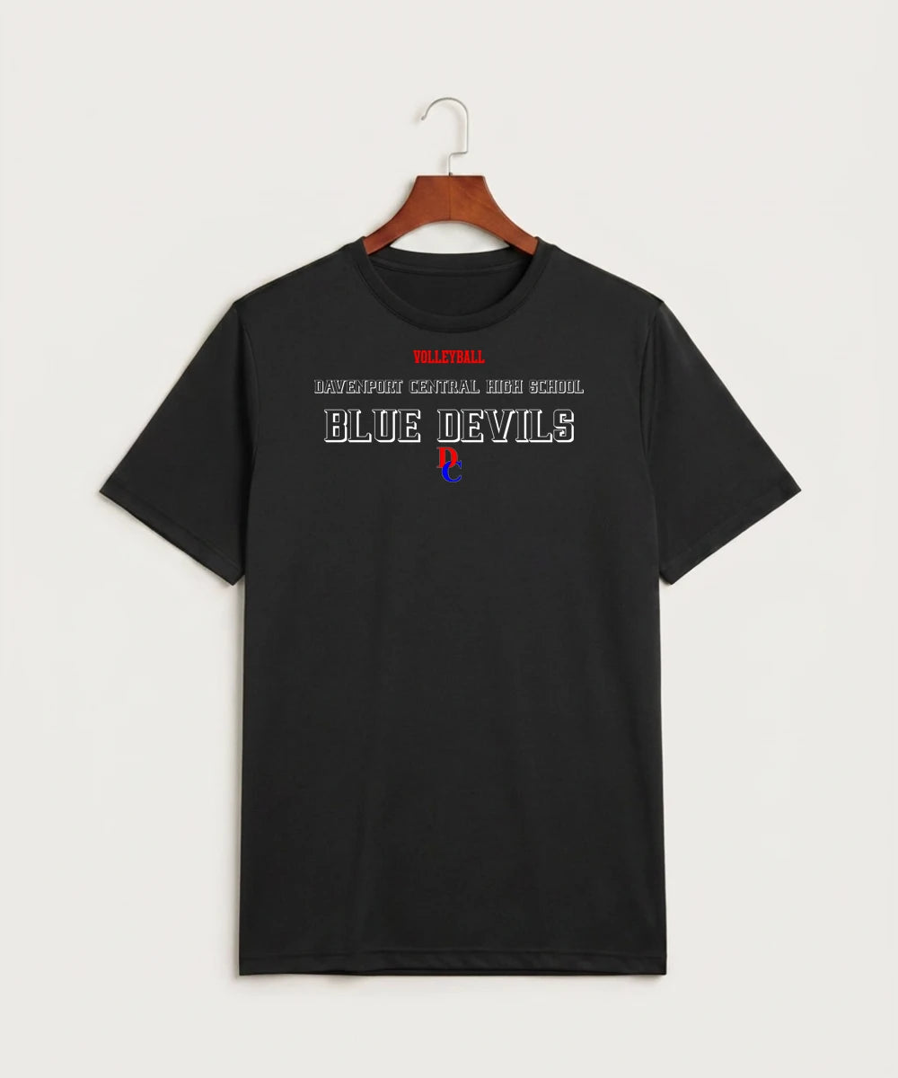 Davenport Central High School Volleyball (Girls) - Black Sport-Tek PosiCharge Competitor Tee. ST350