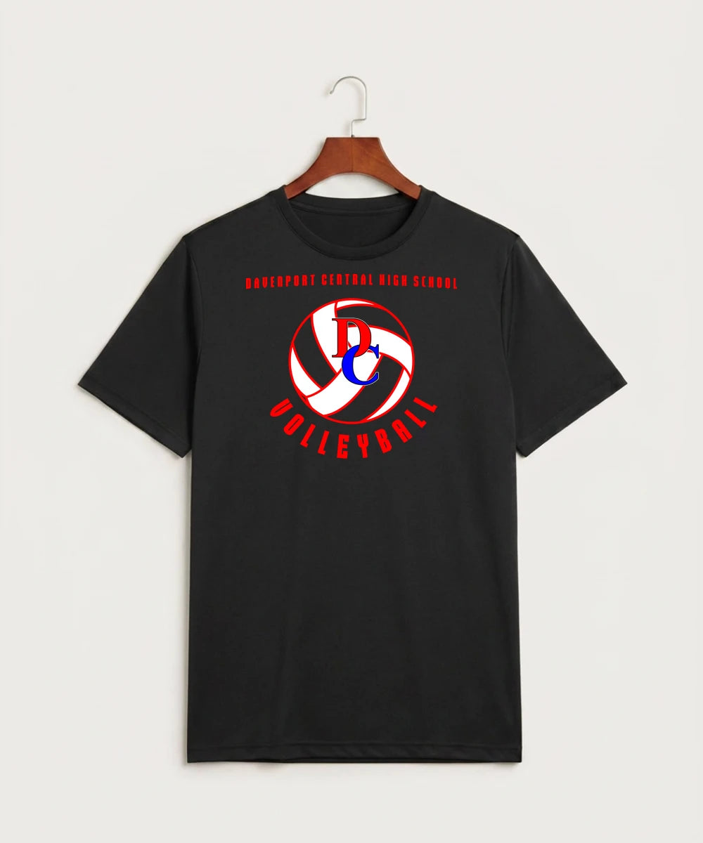 Davenport Central High School Volleyball (Girls) - Black Sport-Tek PosiCharge Competitor Tee. ST350