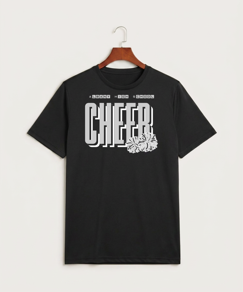 Albany High School Cheerleading - Black Sport-Tek PosiCharge Competitor Tee. ST350
