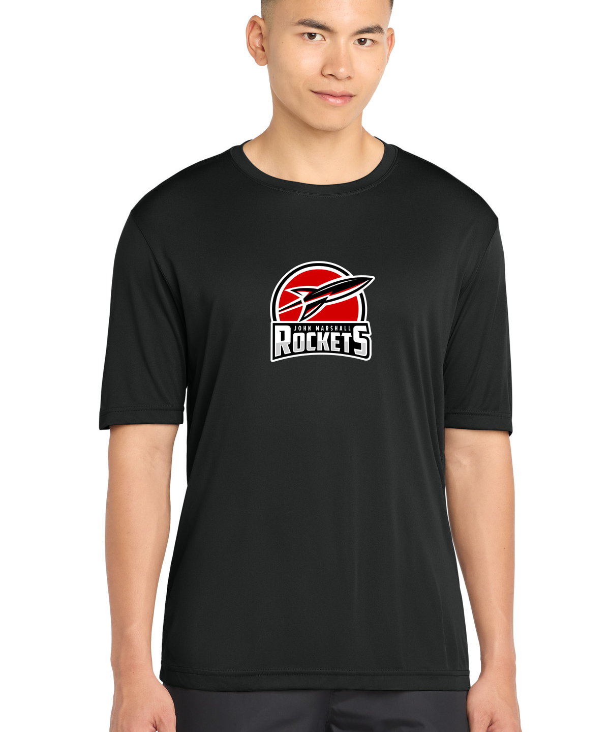 John Marshall Swim Dive - Black Sport-Tek PosiCharge Competitor Tee. ST350