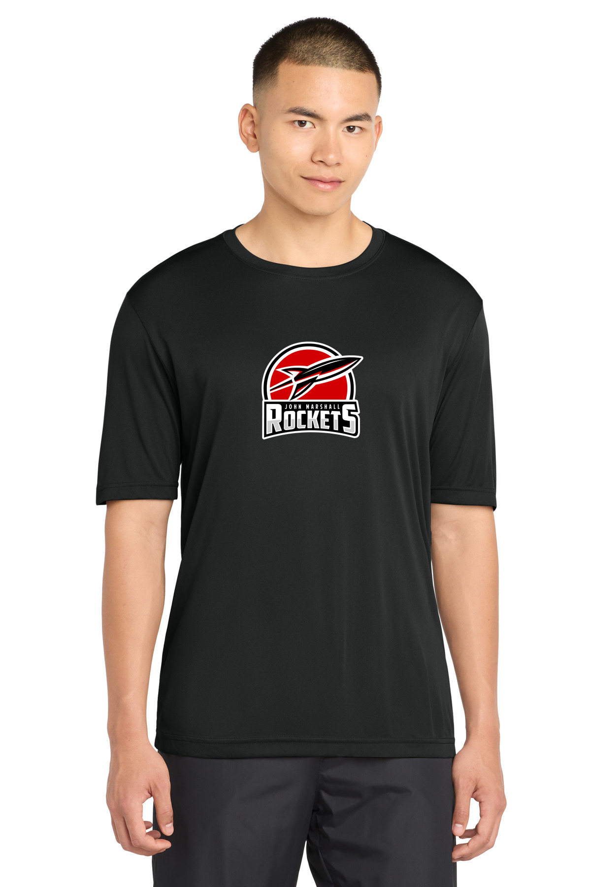 John Marshall Swim Dive - Black Sport-Tek PosiCharge Competitor Tee. ST350