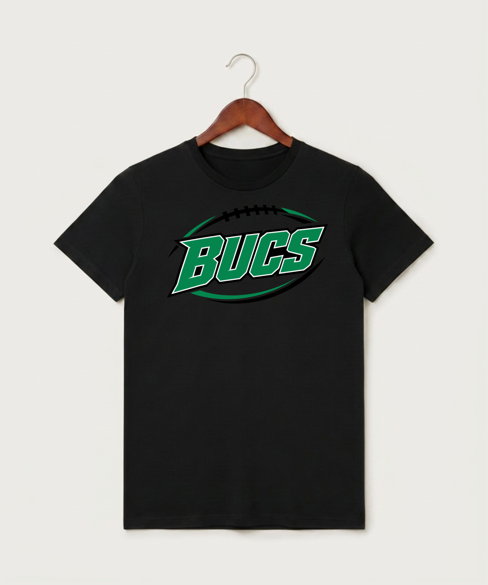 Waterville-Elysian-Morristown High School Football (Boys) - Black T-Shirt - Full Front