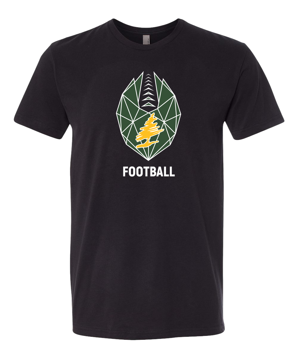 DC Everest Middle School Football — example store - Black T-Shirt - Full Front
