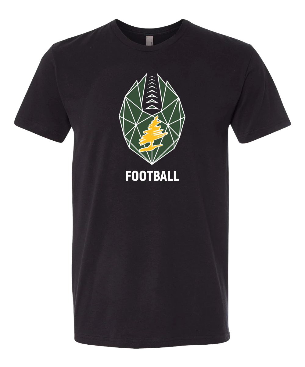 DC Everest Middle School Football — example store - Black T-Shirt - Full Front