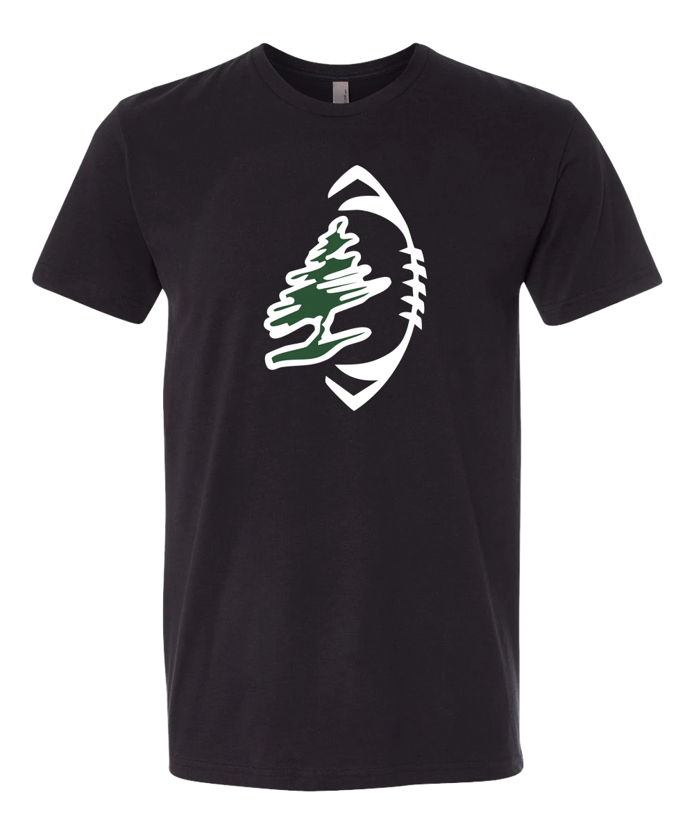 DC Everest Middle School Football — example store - Black T-Shirt - Full Front