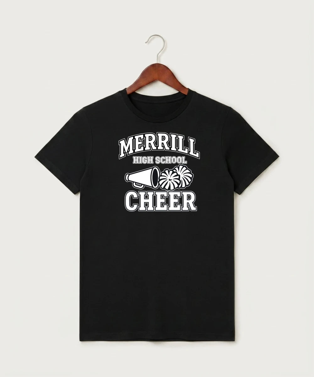 Merrill Dance and Cheer - Black T-Shirt - Full Front