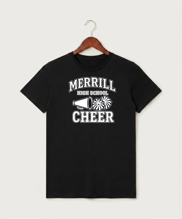 Merrill Dance and Cheer - Black T-Shirt - Full Front