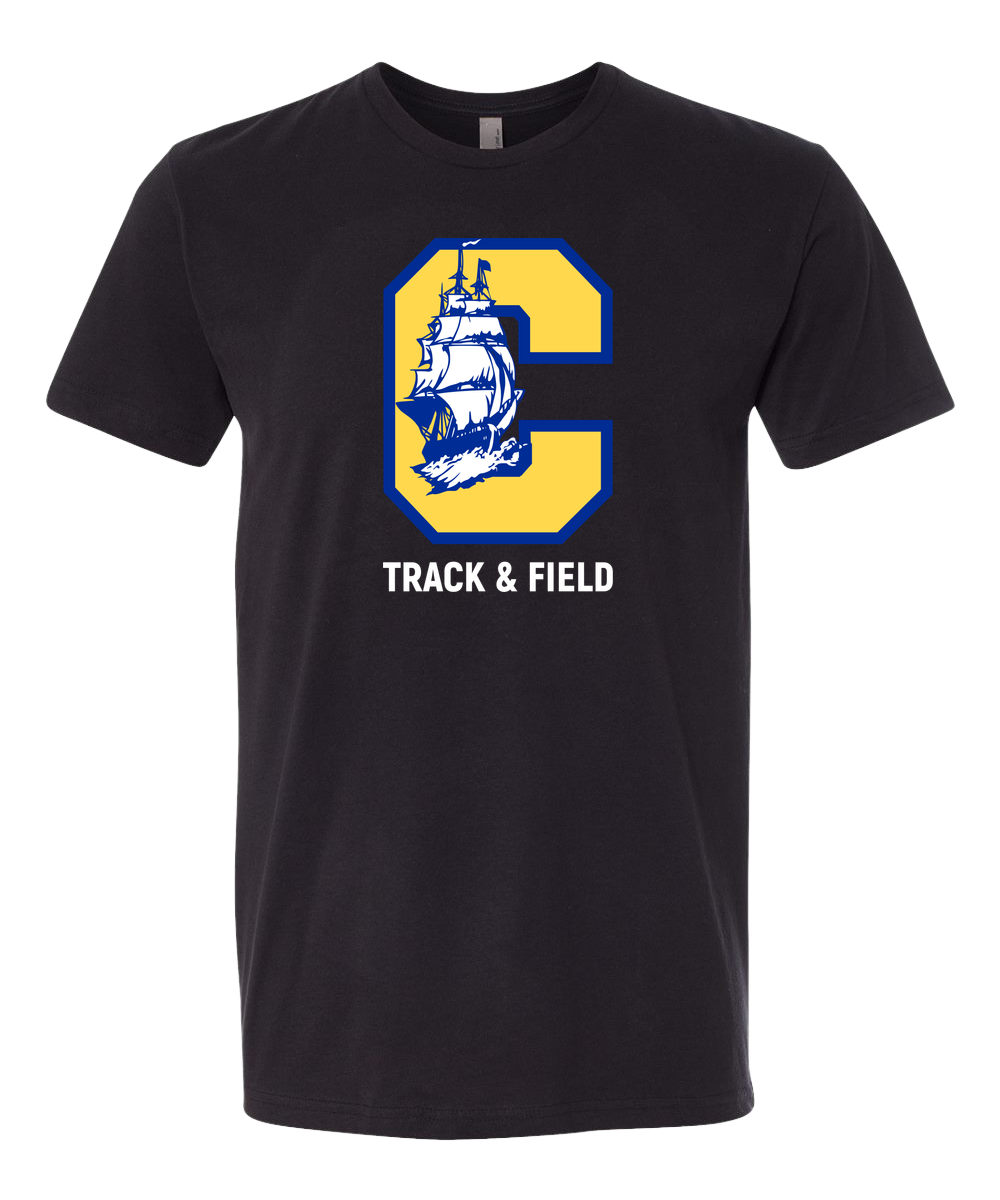 Clearview High School track_field - Black T-Shirt - Full Front