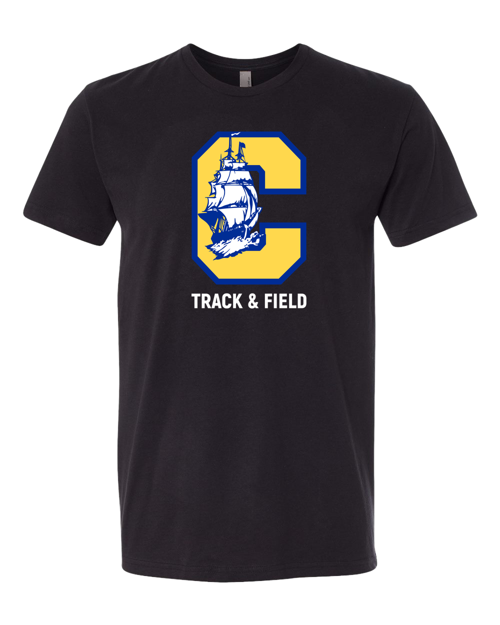 Clearview High School track_field - Black T-Shirt - Full Front